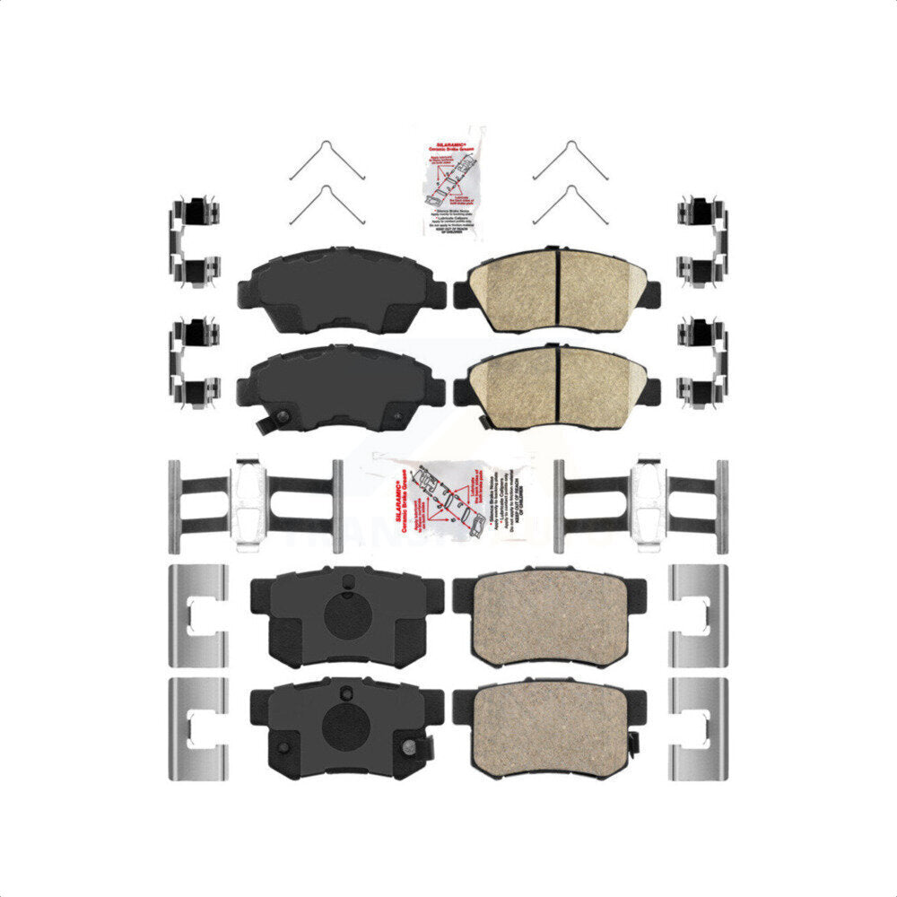 AmeriBRAKES Front Rear Ceramic Disc Brake Pads Kit For Honda Civic KNF-100113