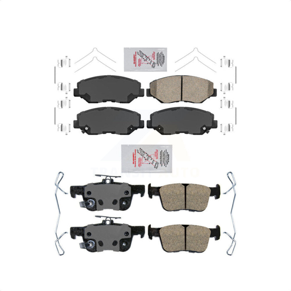 AmeriBRAKES Front Rear Ceramic Disc Brake Pads Kit For Honda Civic KNF-100308