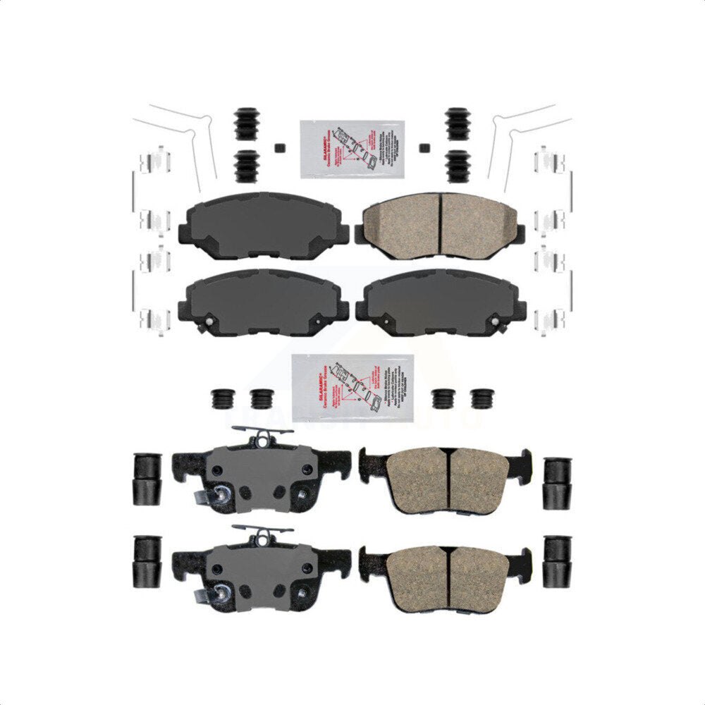 AmeriBRAKES Front Rear Ceramic Disc Brake Pads Kit For Honda Civic KNF-100309