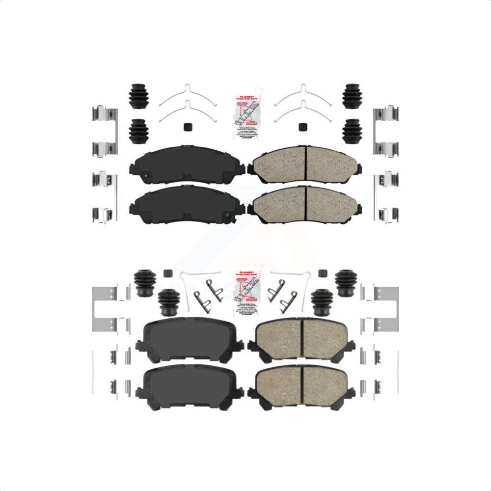 AmeriBRAKES Front Rear Ceramic Disc Brake Pads Kit For Honda Pilot Acura MDX Ridgeline KNF-101410