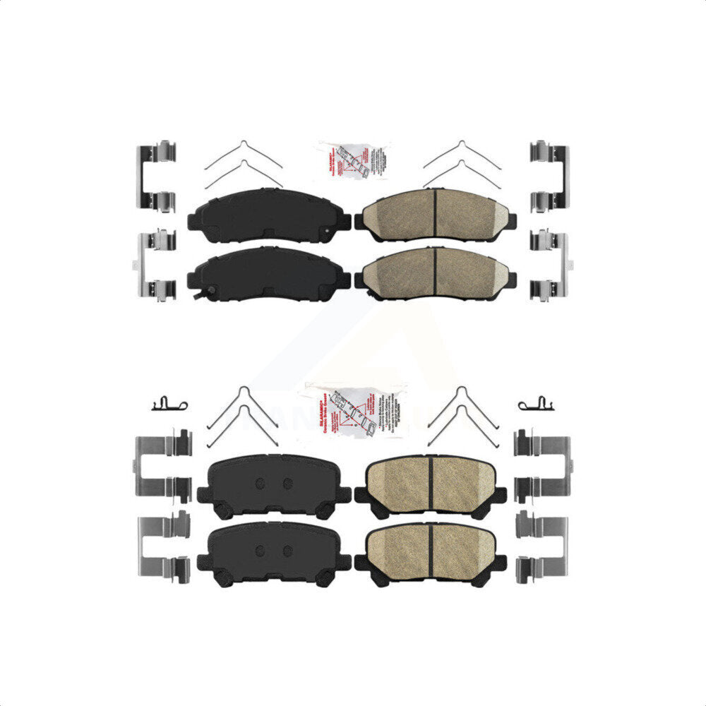 AmeriBRAKES Front Rear Ceramic Disc Brake Pads Kit For Honda Pilot Acura MDX ZDX KNF-100753