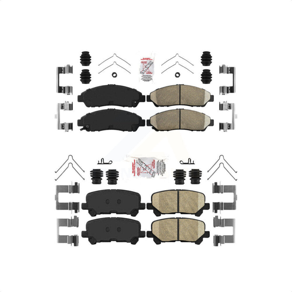 AmeriBRAKES Front Rear Ceramic Disc Brake Pads Kit For Honda Pilot Acura MDX ZDX KNF-100754