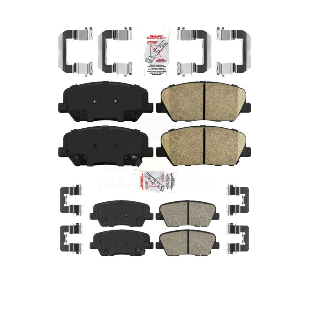 AmeriBRAKES Front Rear Ceramic Disc Brake Pads Kit For Hyundai Genesis Coupe KNF-100942