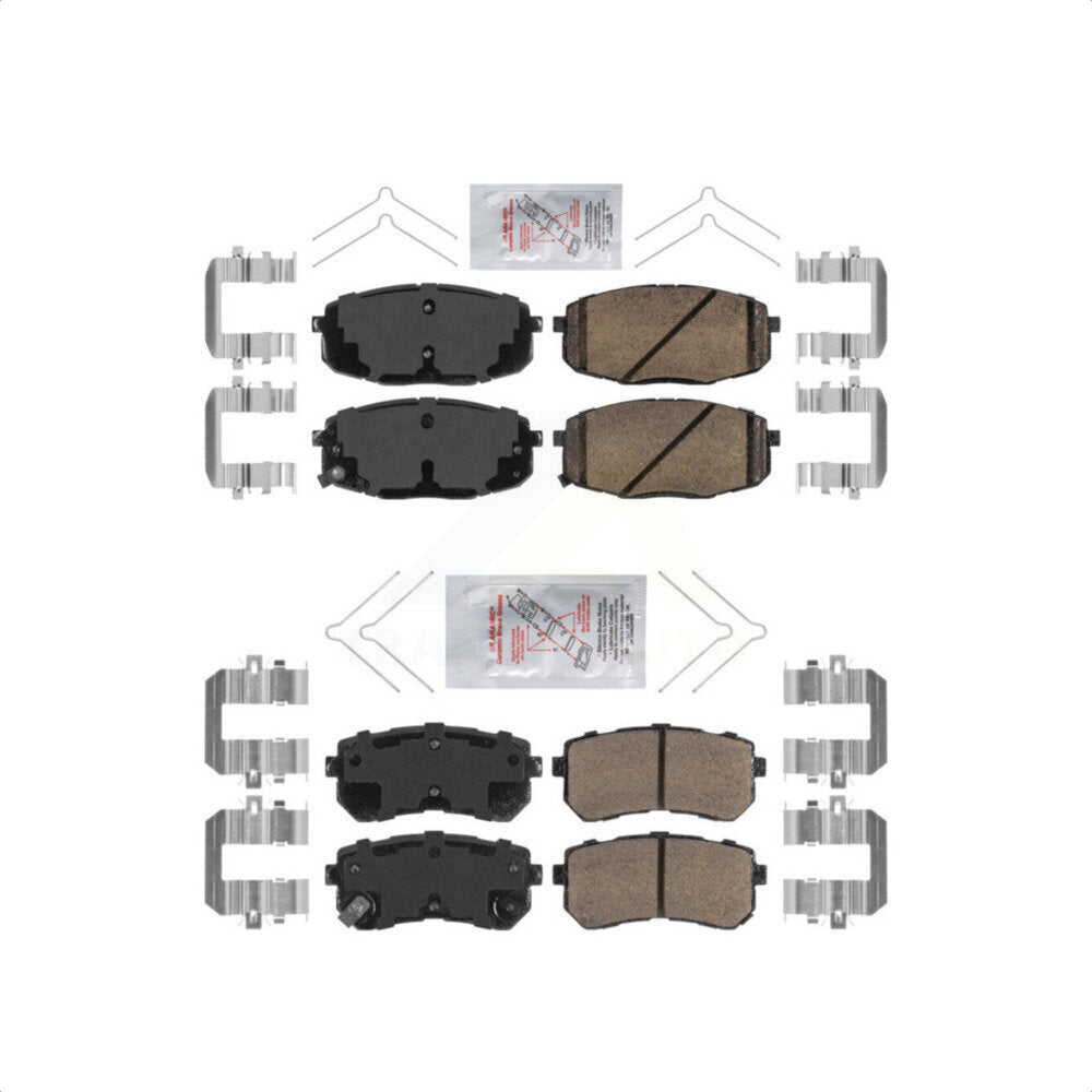 AmeriBRAKES Front Rear Ceramic Disc Brake Pads Kit For Hyundai Kona Kia Seltos KNF-101156