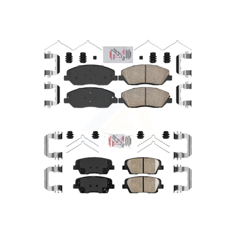 AmeriBRAKES Front Rear Ceramic Disc Brake Pads Kit For Hyundai Santa Fe XL KNF-101097