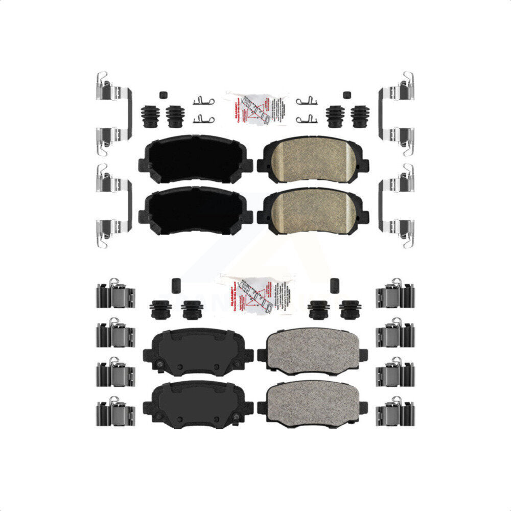 AmeriBRAKES Front Rear Ceramic Disc Brake Pads Kit For Jeep Cherokee Chrysler 200 KNF-101024