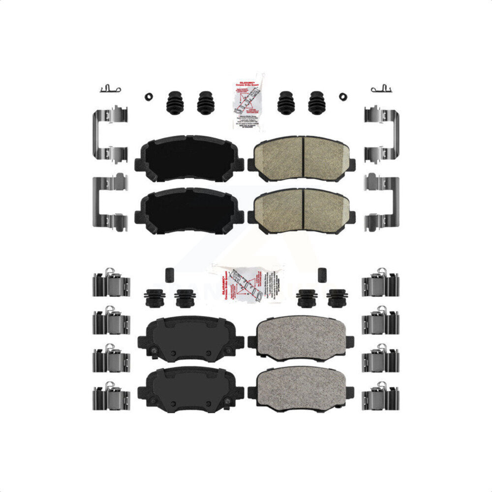 AmeriBRAKES Front Rear Ceramic Disc Brake Pads Kit For Jeep Cherokee Chrysler 200 KNF-101550