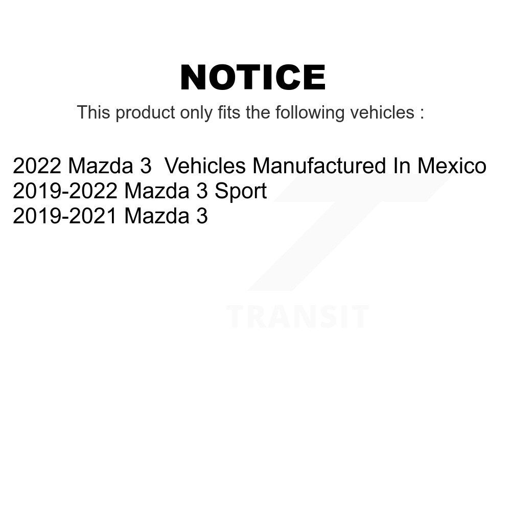 AmeriBRAKES Front Rear Ceramic Disc Brake Pads Kit For Mazda 3 Sport KNF-100230