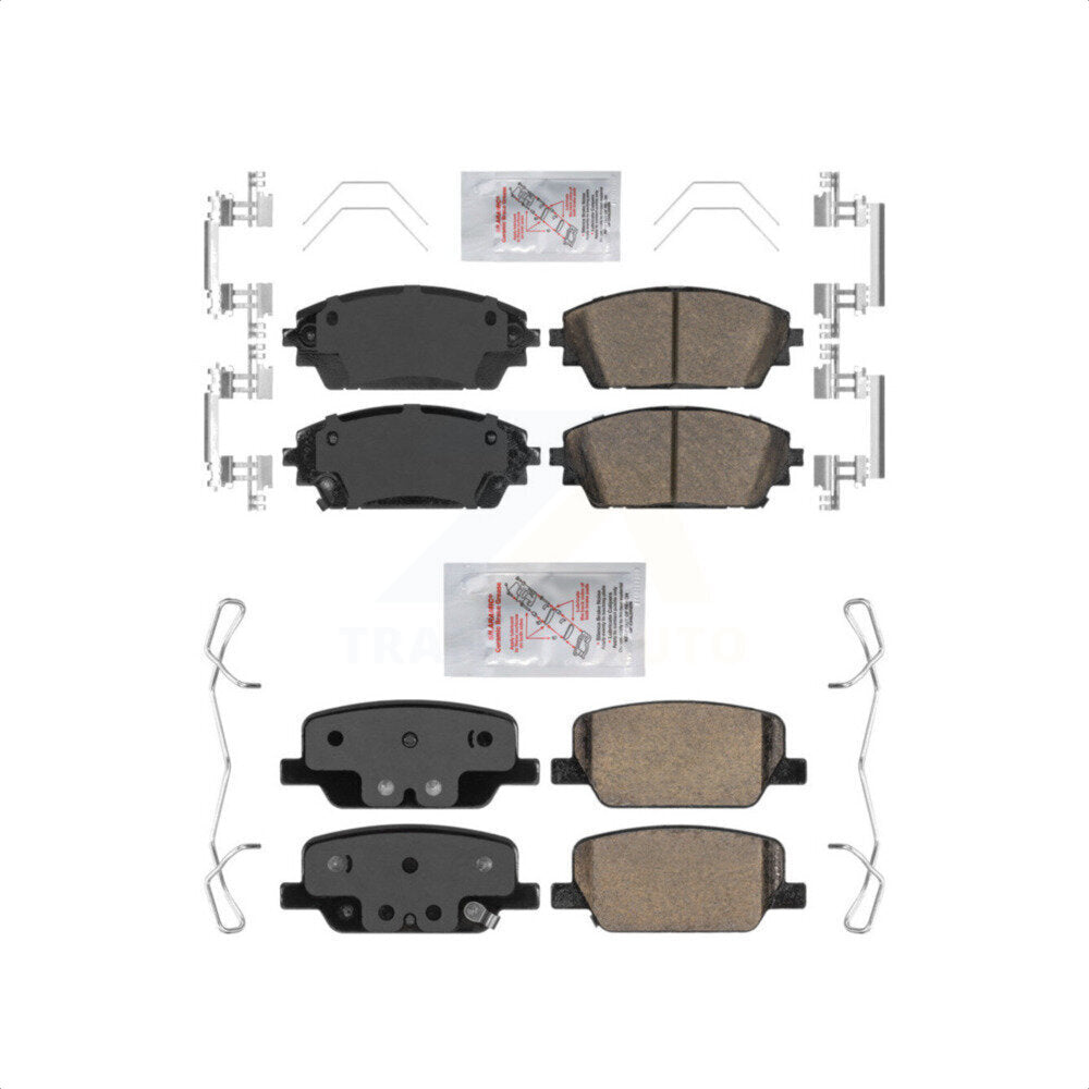 AmeriBRAKES Front Rear Ceramic Disc Brake Pads Kit For Mazda 3 Sport KNF-100230