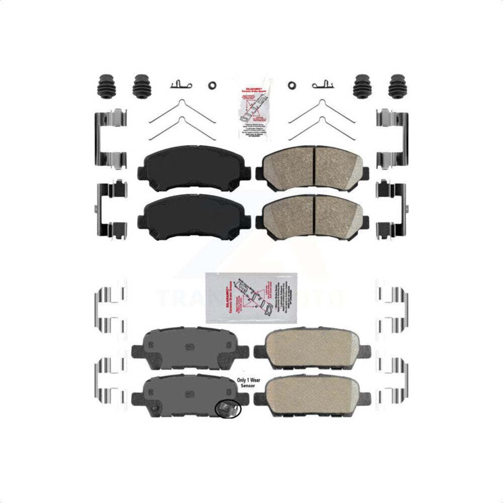 AmeriBRAKES Front Rear Ceramic Disc Brake Pads Kit For Nissan Rogue Select KNF-101598