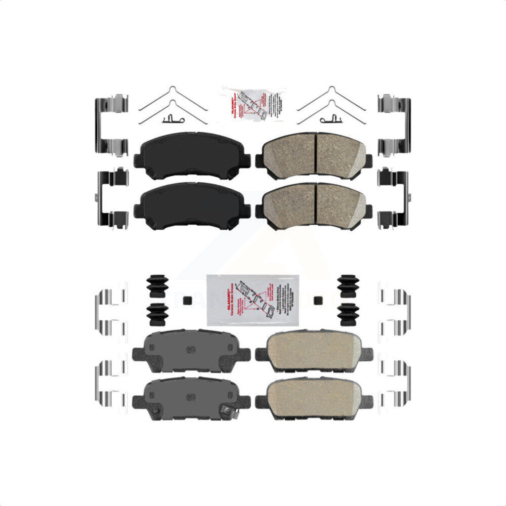 AmeriBRAKES Front Rear Ceramic Disc Brake Pads Kit For Nissan Rogue Select KNF-101601