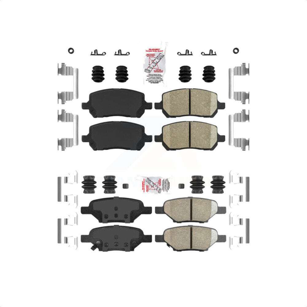 AmeriBRAKES Front Rear Ceramic Disc Brake Pads Kit For Pontiac G5 Pursuit KNF-100647