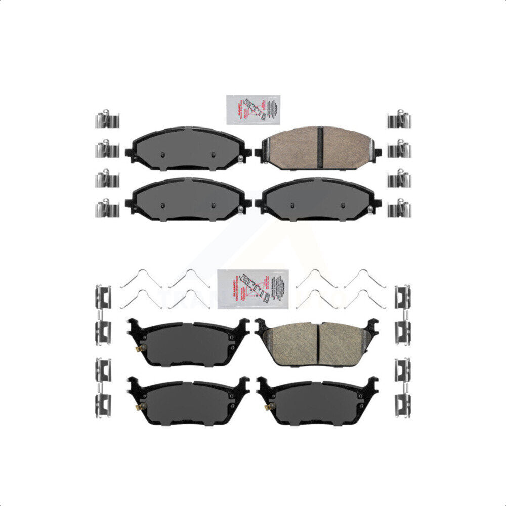 AmeriBRAKES Front Rear Ceramic Disc Brake Pads Kit For Ram 1500 Jeep Wagoneer KNF-101342