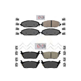 AmeriBRAKES Front Rear Ceramic Disc Brake Pads Kit For Ram 1500 Jeep Wagoneer KNF-101342