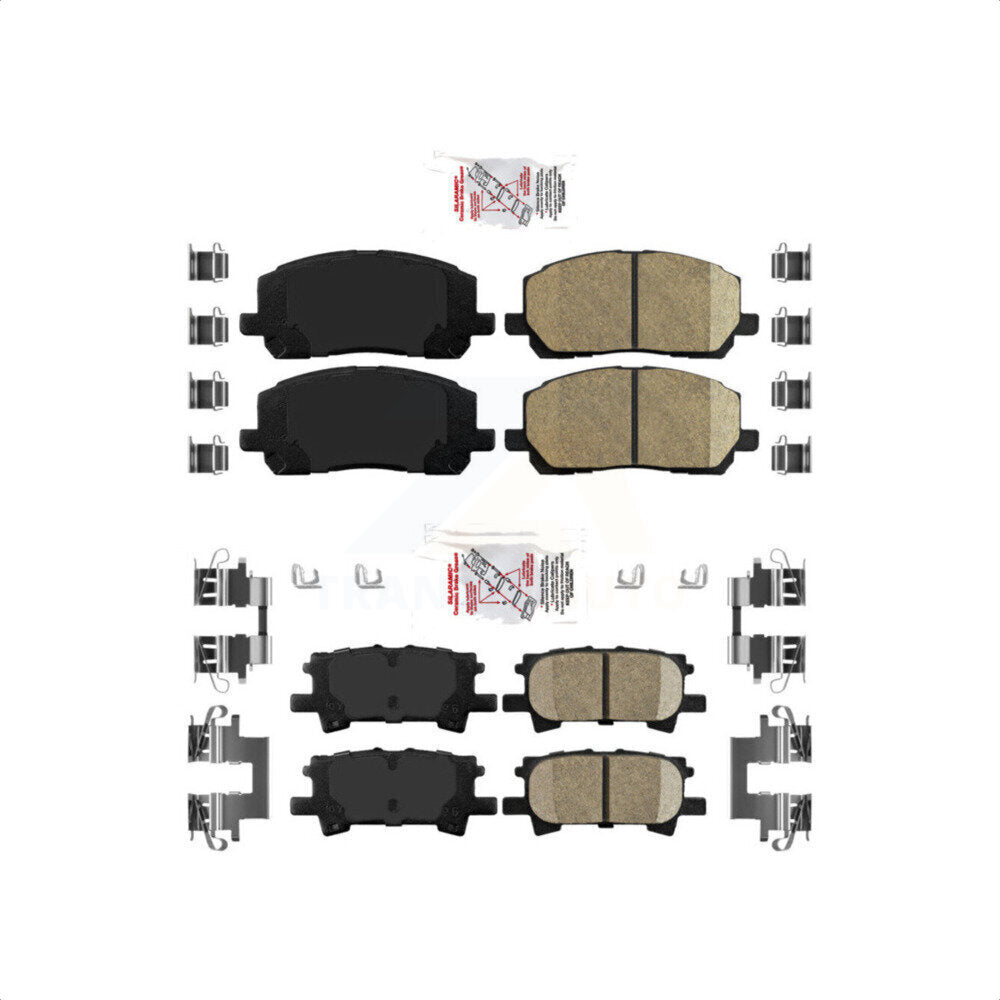 AmeriBRAKES Front Rear Ceramic Disc Brake Pads Kit For Toyota Highlander KNF-101031