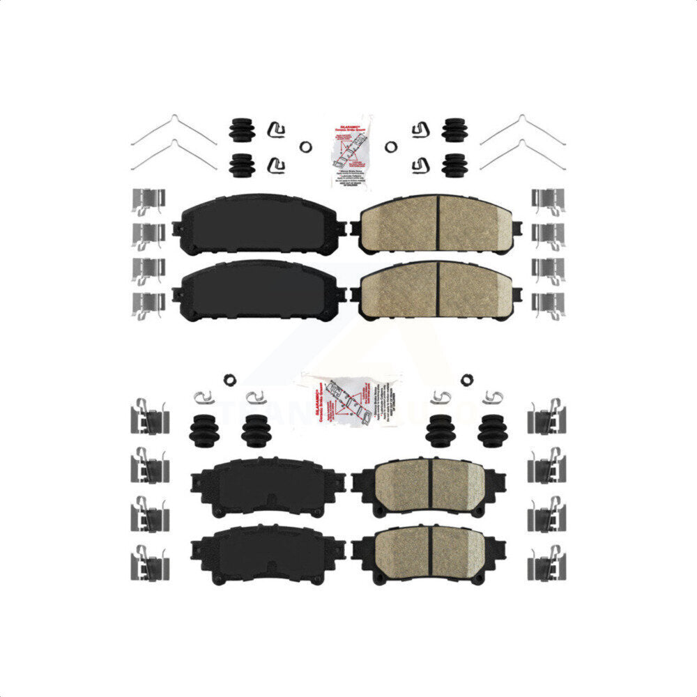 AmeriBRAKES Front Rear Ceramic Disc Brake Pads Kit For Toyota Highlander Sienna Lexus RX350 RX450h KNF-101117