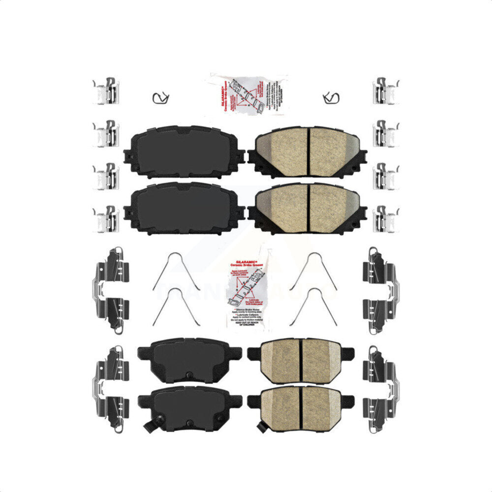 AmeriBRAKES Front Rear Ceramic Disc Brake Pads Kit For Toyota Yaris KNF-101094