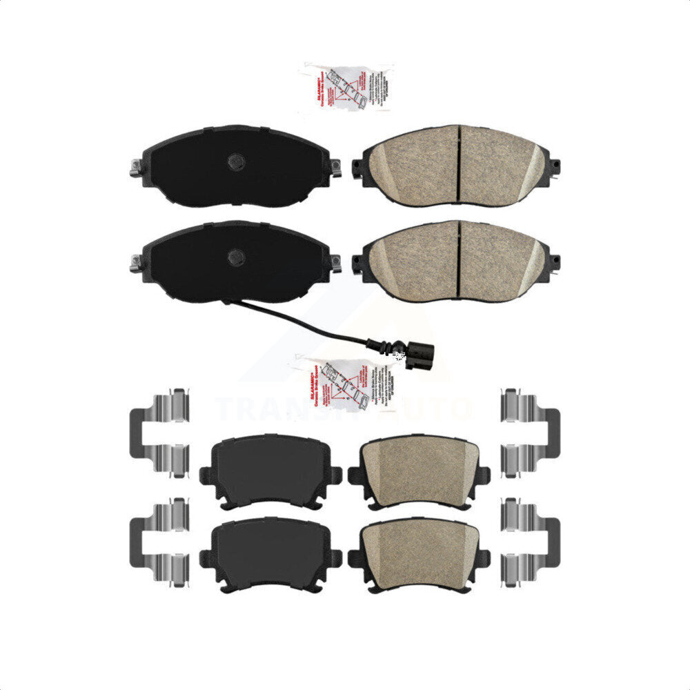 AmeriBRAKES Front Rear Ceramic Disc Brake Pads Kit For Volkswagen CC GTI KNF-101419