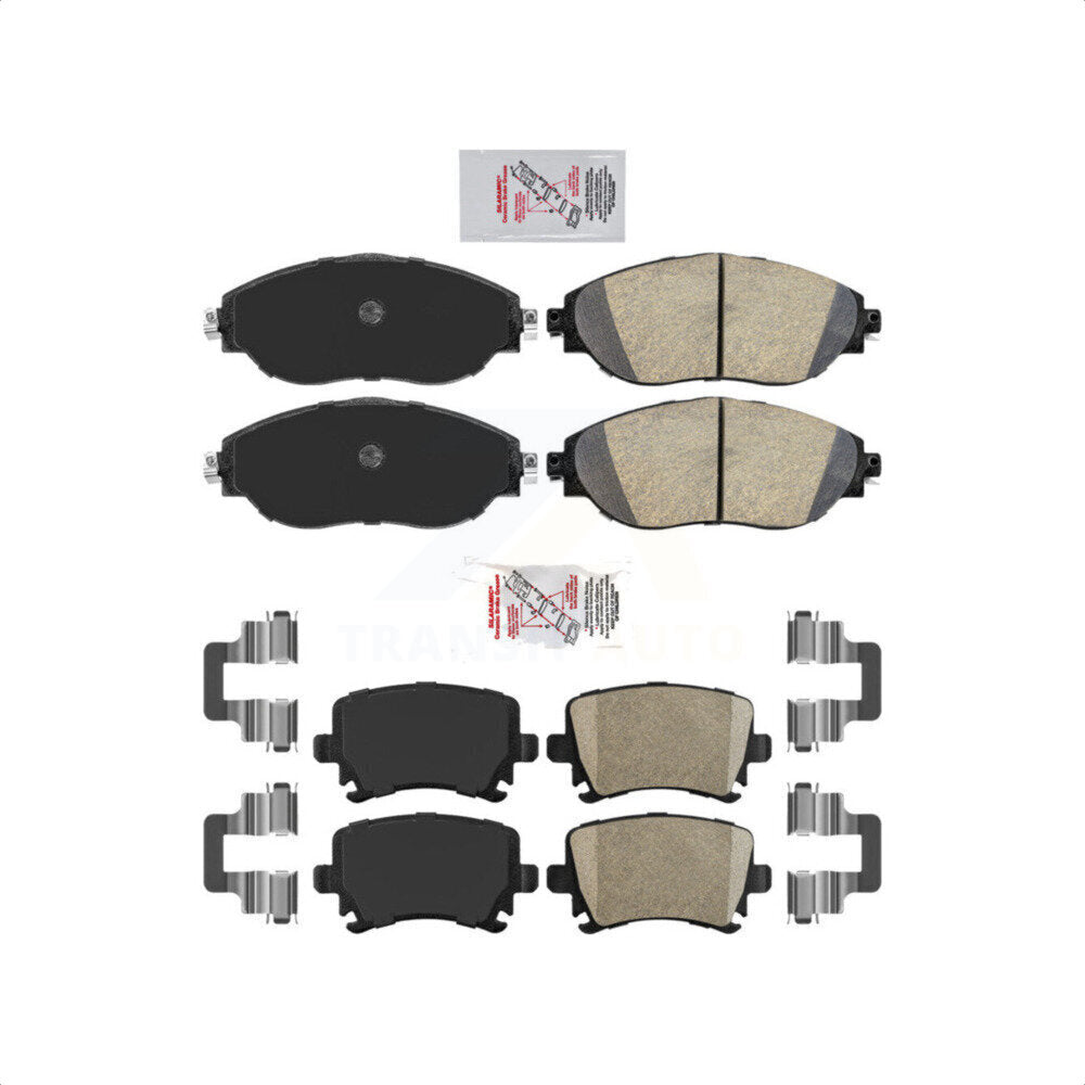 AmeriBRAKES Front Rear Ceramic Disc Brake Pads Kit For Volkswagen GTI CC KNF-101657