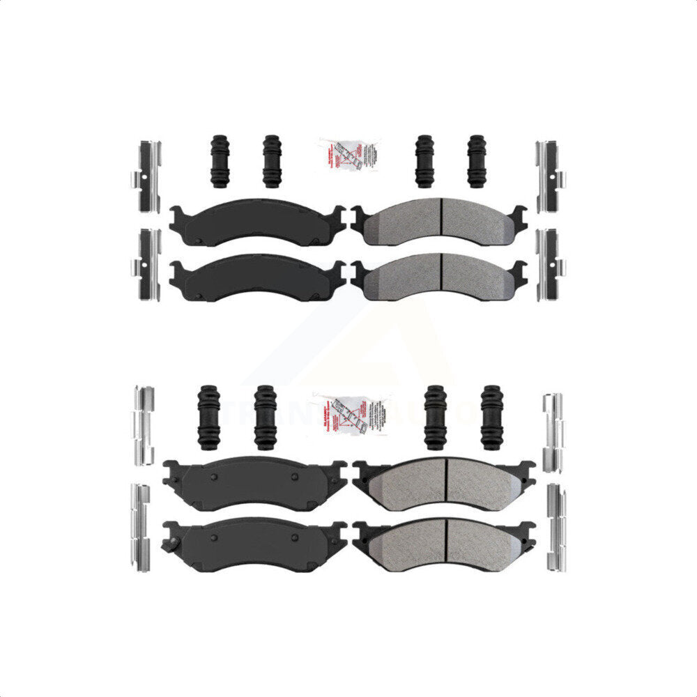 AmeriBRAKES Front Rear Semi-Metallic Disc Brake Pads Kit For 2001-2002 Dodge Ram 2500 3500 KNF-101716