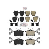 AmeriBRAKES Front Rear Semi-Metallic Disc Brake Pads Kit For 2004 Audi A6 Quattro With 321mm Diameter Rotor KNF-101691