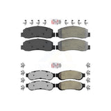 AmeriBRAKES Front Rear Semi-Metallic Disc Brake Pads Kit For 2005-2007 Ford F-350 Super Duty With Dual Wheels KNF-100813