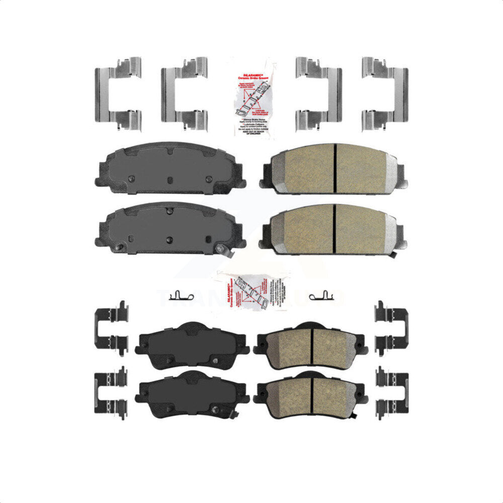 AmeriBRAKES Front Rear Semi-Metallic Disc Brake Pads Kit For 2008-2009 Pontiac G8 Base GT KNF-100743