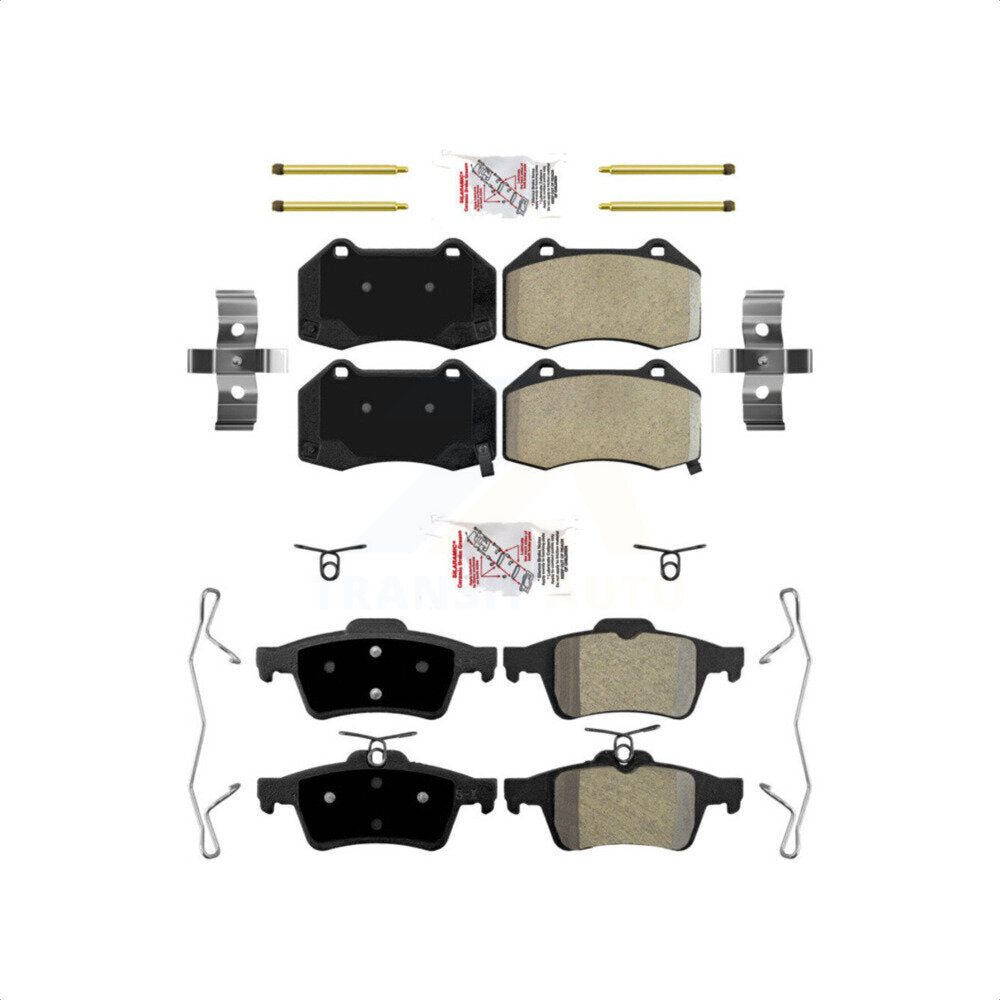 AmeriBRAKES Front Rear Semi-Metallic Disc Brake Pads Kit For 2008-2010 Chevrolet Cobalt SS KNF-100642