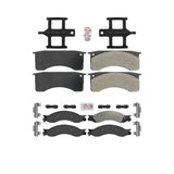 AmeriBRAKES Front Rear Semi-Metallic Disc Brake Pads Kit For 2009-2009 GMC Chevrolet C4500 Kodiak Topkick C5500 2 Piston Caliper Drum In Hat Parking KNF-101639