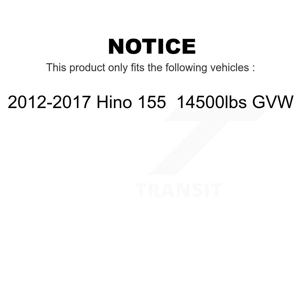 AmeriBRAKES Front Rear Semi-Metallic Disc Brake Pads Kit For 2012-2017 Hino 155 14500lbs GVW KNF-101090