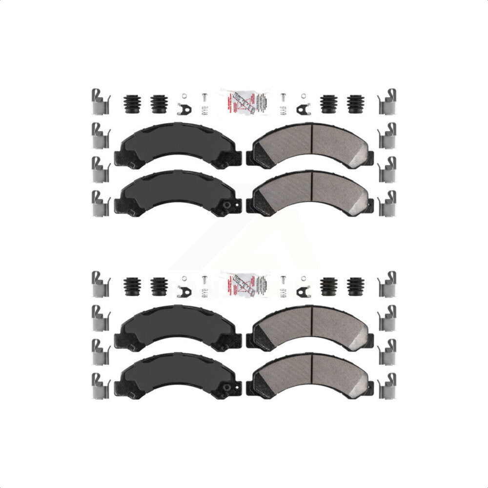 AmeriBRAKES Front Rear Semi-Metallic Disc Brake Pads Kit For 2012-2017 Hino 155 14500lbs GVW KNF-101090