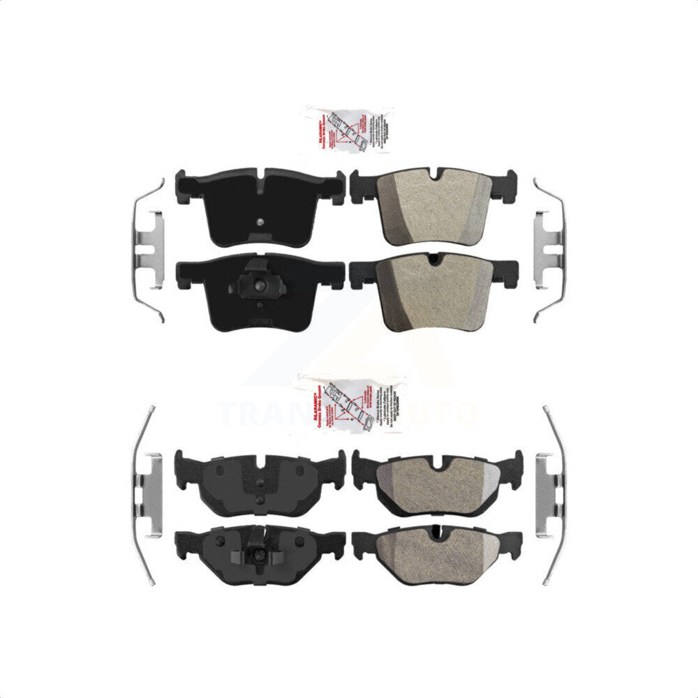 AmeriBRAKES Front Rear Semi-Metallic Disc Brake Pads Kit For 2012 BMW 320i KNF-101455