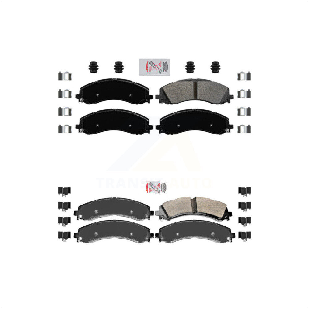 AmeriBRAKES Front Rear Semi-Metallic Disc Brake Pads Kit For 2019-2022 Ram 3500 With Dual Wheels KNF-101076