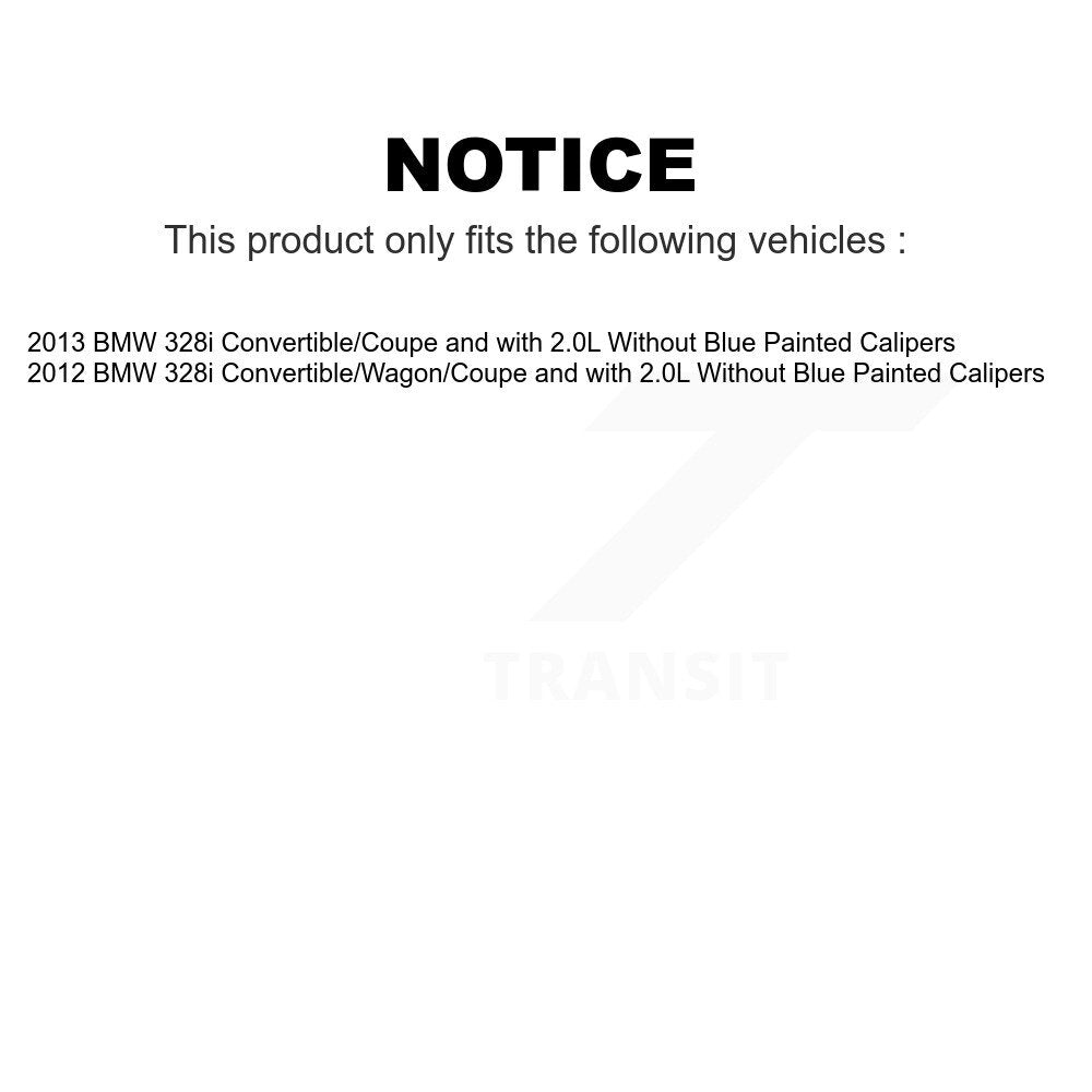 AmeriBRAKES Front Rear Semi-Metallic Disc Brake Pads Kit For BMW 328i Without Blue Painted Calipers KNF-101456