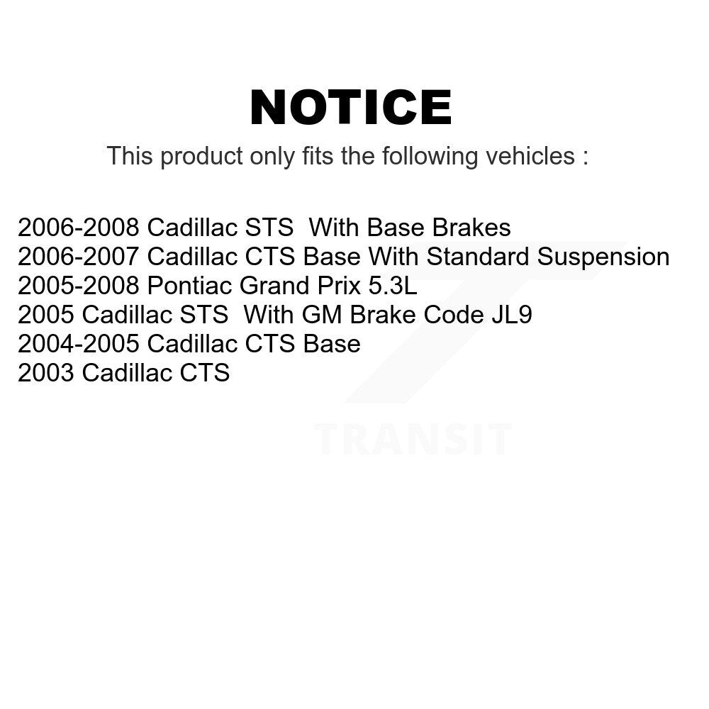 AmeriBRAKES Front Rear Semi-Metallic Disc Brake Pads Kit For Cadillac Pontiac Grand Prix CTS STS KNF-100548