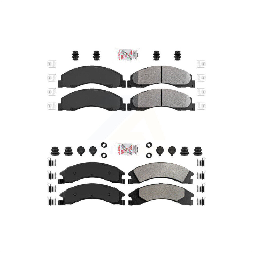 AmeriBRAKES Front Rear Semi-Metallic Disc Brake Pads Kit For Ford E-350 Super Duty E-250 E-150 E-450 Econoline KNF-101306