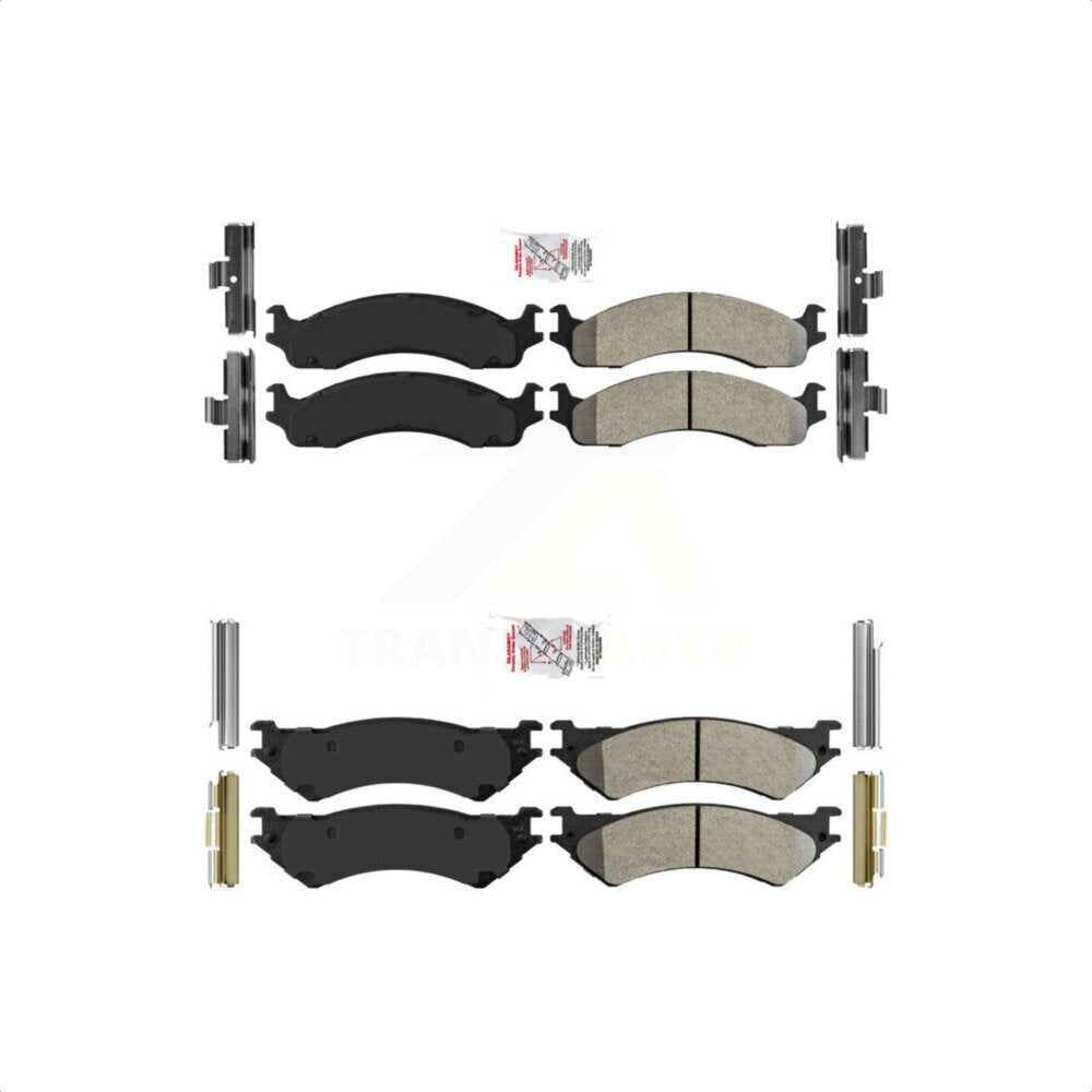AmeriBRAKES Front Rear Semi-Metallic Disc Brake Pads Kit For Ford E-350 Super Duty E-250 Econoline Club Wagon KNF-100457