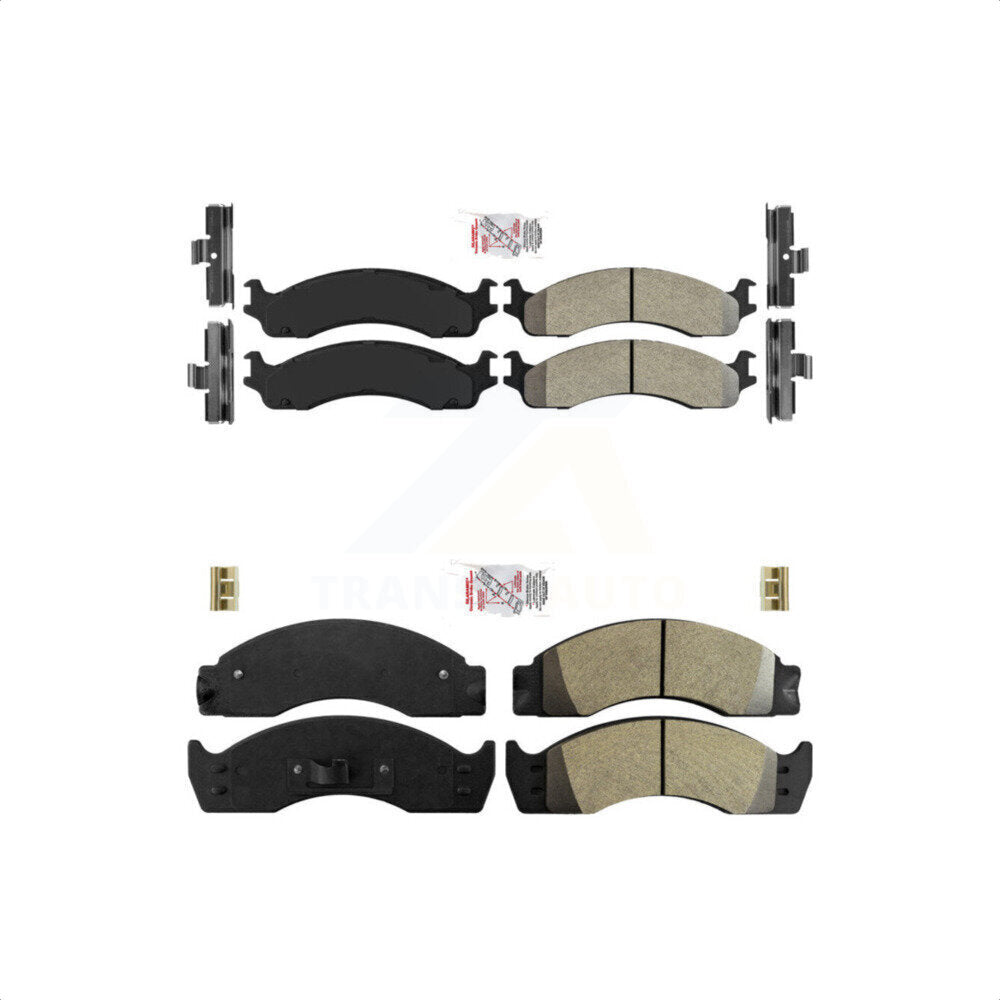 AmeriBRAKES Front Rear Semi-Metallic Disc Brake Pads Kit For Ford E-450 Super Duty Econoline KNF-101714