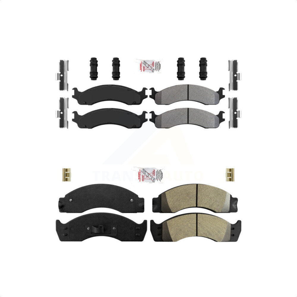 AmeriBRAKES Front Rear Semi-Metallic Disc Brake Pads Kit For Ford E-450 Super Duty Econoline KNF-101715