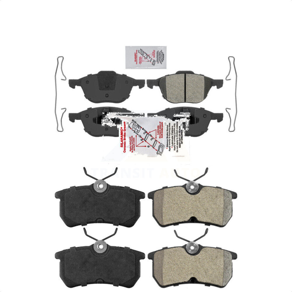 AmeriBRAKES Front Rear Semi-Metallic Disc Brake Pads Kit For Ford Focus KNF-100286