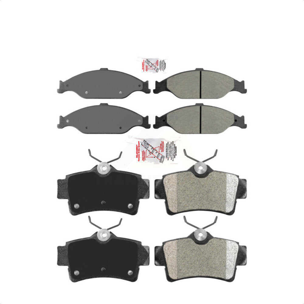 AmeriBRAKES Front Rear Semi-Metallic Disc Brake Pads Kit For Ford Mustang KNF-100978