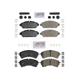 AmeriBRAKES Front Rear Semi-Metallic Disc Brake Pads Kit For Ford Transit-350 HD Transit-150 Transit-250 Axle w/ 6 Hole 132mm Bolt Circle Dia KNF-101140