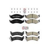 AmeriBRAKES Front Rear Semi-Metallic Disc Brake Pads Kit For Jeep Grand Cherokee KNF-101246