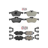 AmeriBRAKES Front Rear Semi-Metallic Disc Brake Pads Kit For Mini Cooper With 276mm Diameter Rotor KNF-100678