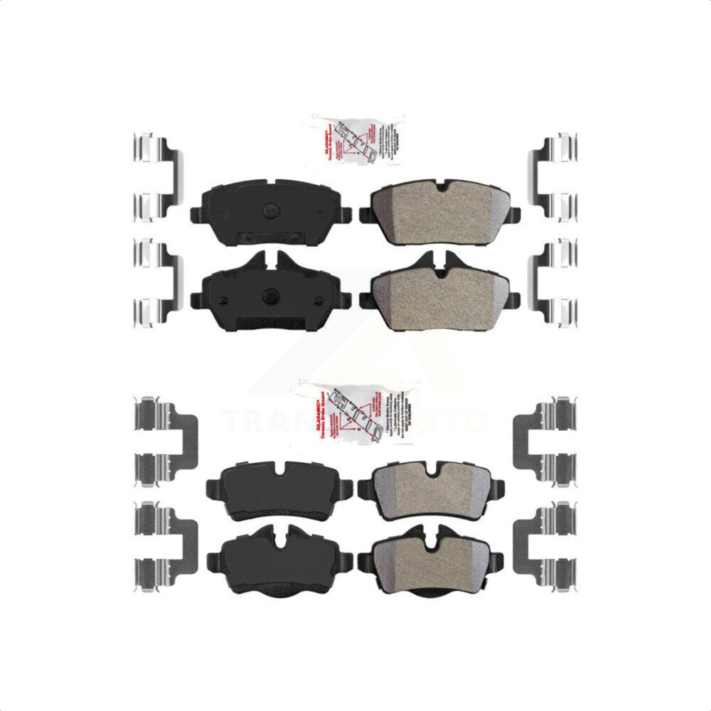 AmeriBRAKES Front Rear Semi-Metallic Disc Brake Pads Kit For Mini Cooper With 280mm Diameter Rotor KNF-100674