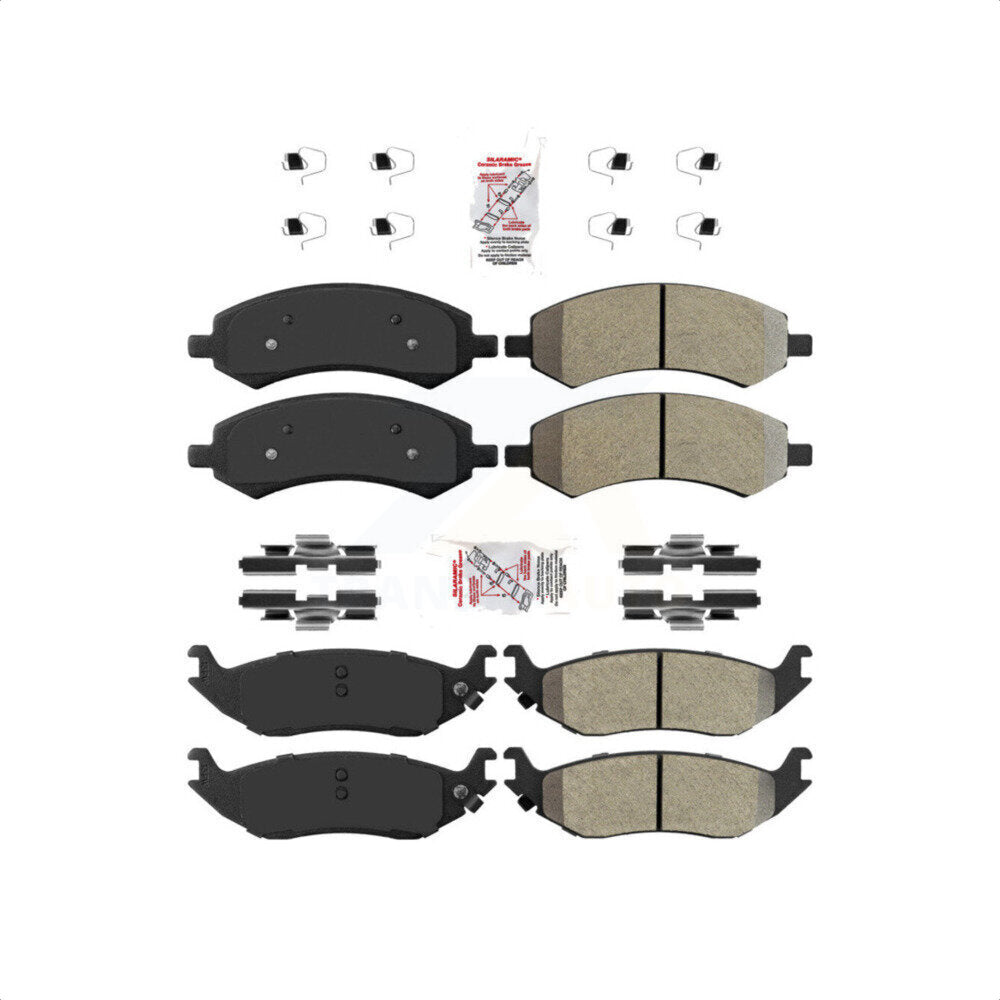 AmeriBRAKES Front Rear Semi-Metallic Disc Brake Pads Kit For Ram 1500 Dodge Classic Durango Chrysler Aspen KNF-101000