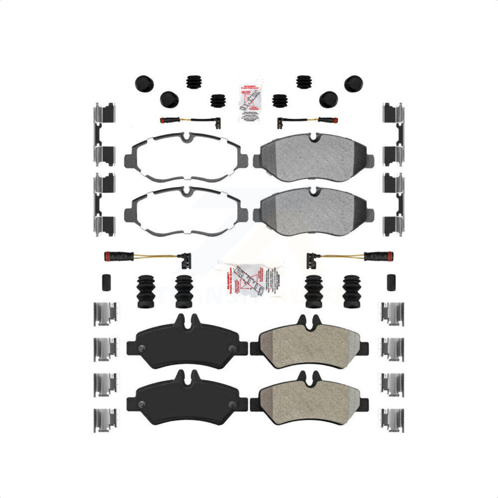 AmeriBRAKES Front Rear Semi-Metallic Disc Brake Pads Kit For Sprinter 2500 Mercedes-Benz Freightliner Dodge KNF-100247