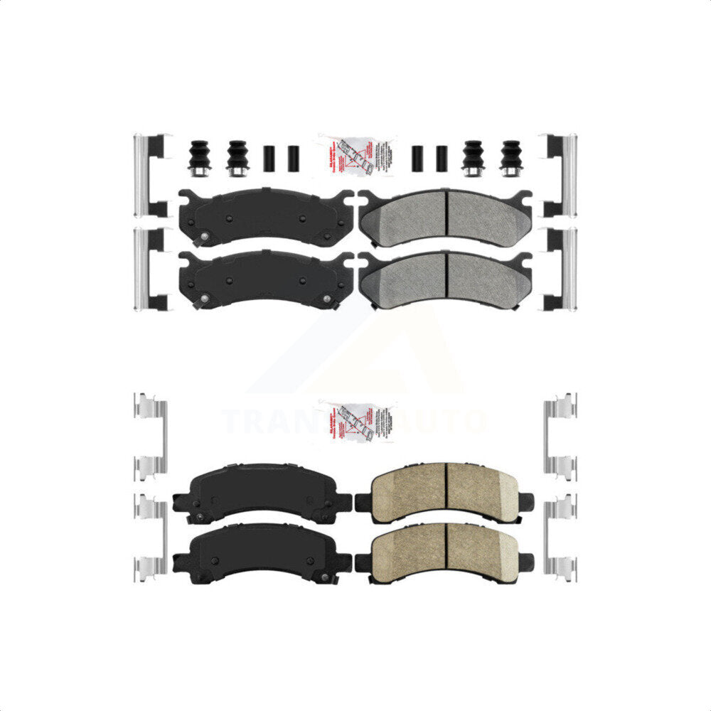 AmeriBRAKES Front Semi-Metallic Rear Ceramic Disc Brake Pads Kit For 2003-2005 Chevrolet Express 2500 GMC Savana KNF-101628