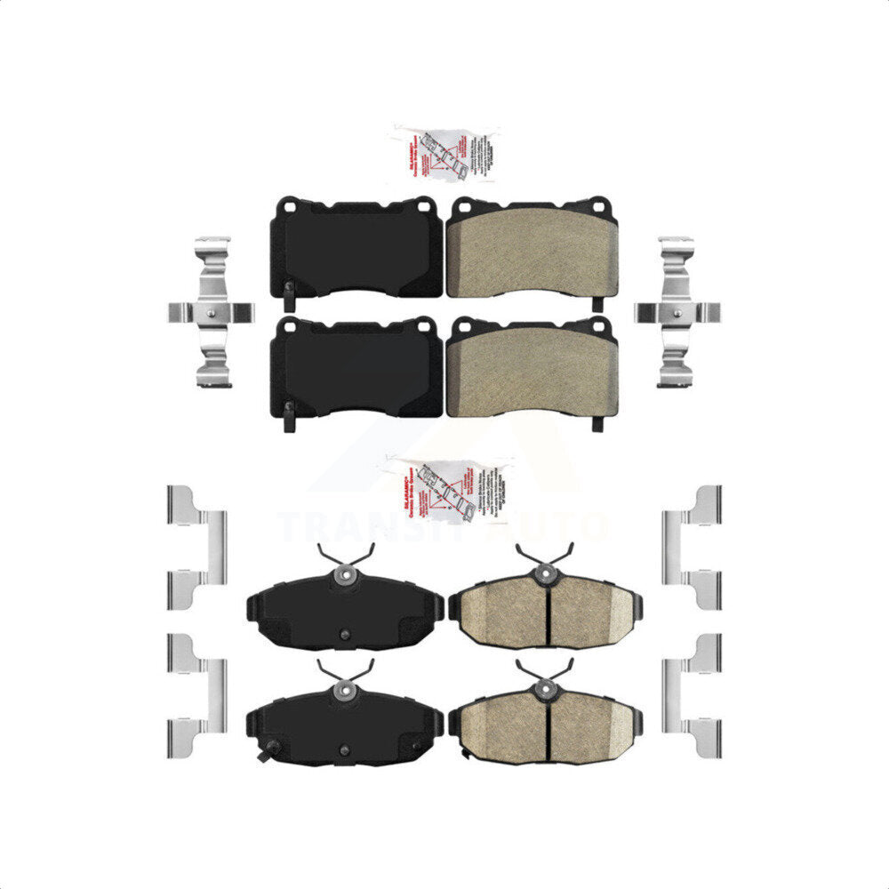 AmeriBRAKES Front Semi-Metallic Rear Ceramic Disc Brake Pads Kit For 2012 Ford Mustang Boss 302 Shelby GT500 KNF-101665