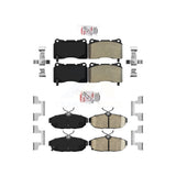 AmeriBRAKES Front Semi-Metallic Rear Ceramic Disc Brake Pads Kit For 2012 Ford Mustang Boss 302 Shelby GT500 KNF-101665